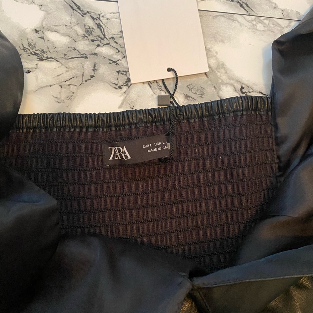 Zara Faux leather bustier. Sz L new w/ tags - Picture 4 of 4